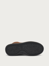 Suede combat boots with grooved sole - Cocoa | FRAU