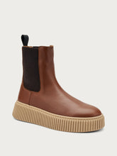 Leather Chelsea boots with grooved sole - TOBACCOamber | FRAU