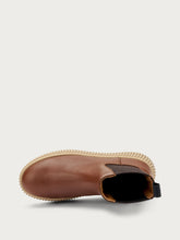 Leather Chelsea boots with grooved sole - TOBACCOamber | FRAU