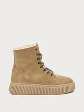 Combat boots with shearling lining - Honey | FRAU