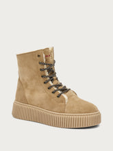 Combat boots with shearling lining - Honey | FRAU