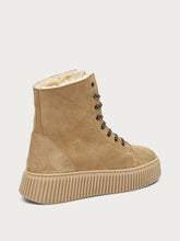 Combat boots with shearling lining - Honey | FRAU