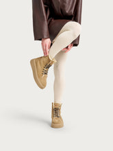 Combat boots with shearling lining - Honey | FRAU