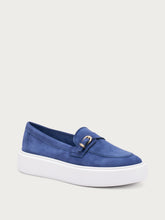 Suede slip-ons with buckle - Abyss | FRAU