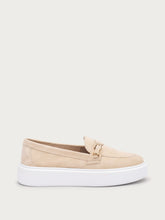Suede slip-ons with buckle - Ecru | FRAU