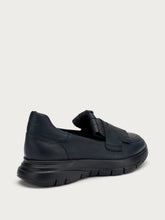 Comfort tech leather loafers - Blue | FRAU