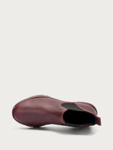 Comfort tech leather Chelsea boots - Bordeaux | FRAU