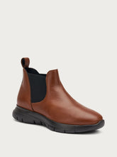 Comfort tech leather Chelsea boots - Tobacco | FRAU
