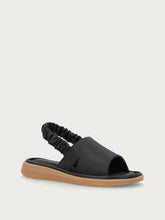 ComfortTech leather sandals with elastic strap - Black | FRAU