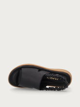 ComfortTech leather sandals with elastic strap - Black | FRAU
