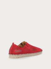 Laser-etched nubuck slip-ons - Cherry | FRAU