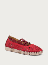 Ballerinas aus gelasertem Nubukleder - Kirsche | FRAU