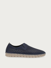 Slip-on in pelle laserata - Navy | FRAU