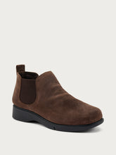 Comfortable oiled split leather Chelsea boots - Chocolate | FRAU