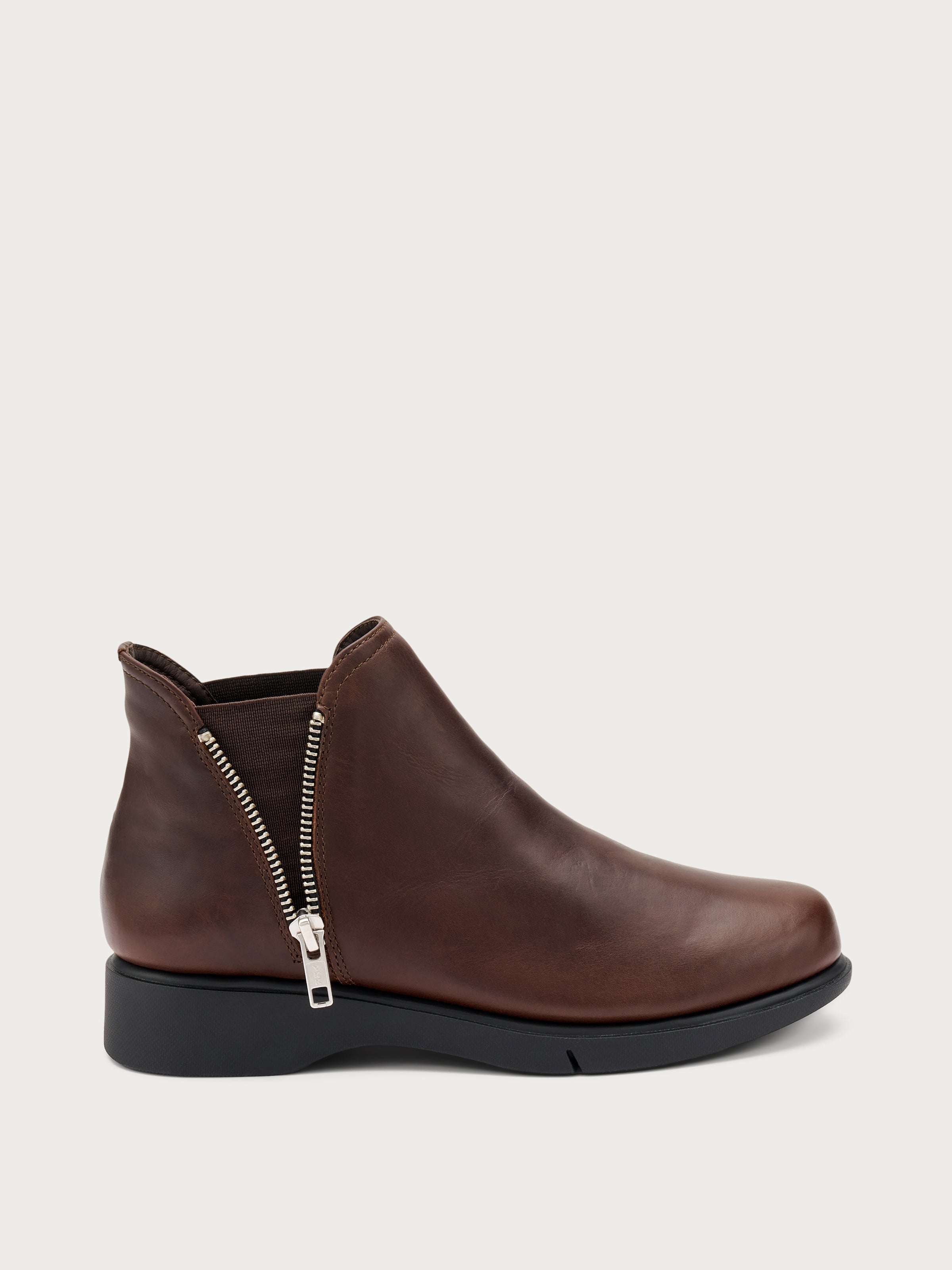 Comfort leather Chelsea boots with decorative zip FRAU