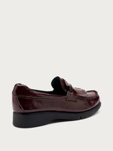 Comfortable patent leather loafers - Wine | FRAU