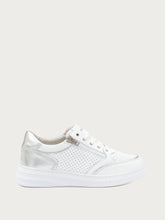ComfortTech perforated leather sneakers with zip - OFFWHITEsilver | FRAU