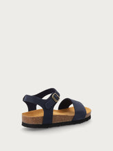 Strappy sandals with cork footbed - Blue | FRAU