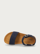 Strappy sandals with cork footbed - Blue | FRAU