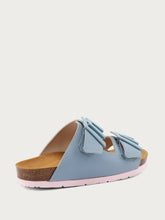 Two-strap leather sliders with logo - Xeno | FRAU