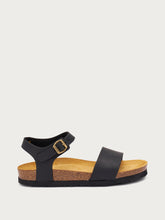 Oiled nubuck sandals with cork footbed - Black | FRAU