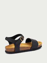 Oiled nubuck sandals with cork footbed - Black | FRAU