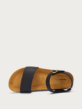 Oiled nubuck sandals with cork footbed - Black | FRAU