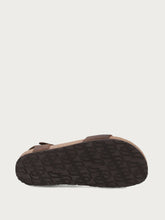 Oiled nubuck sandals with cork footbed - Dark Brown | FRAU