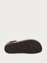 Oiled nubuck thong sandals with cork footbed - Dark Brown | FRAU