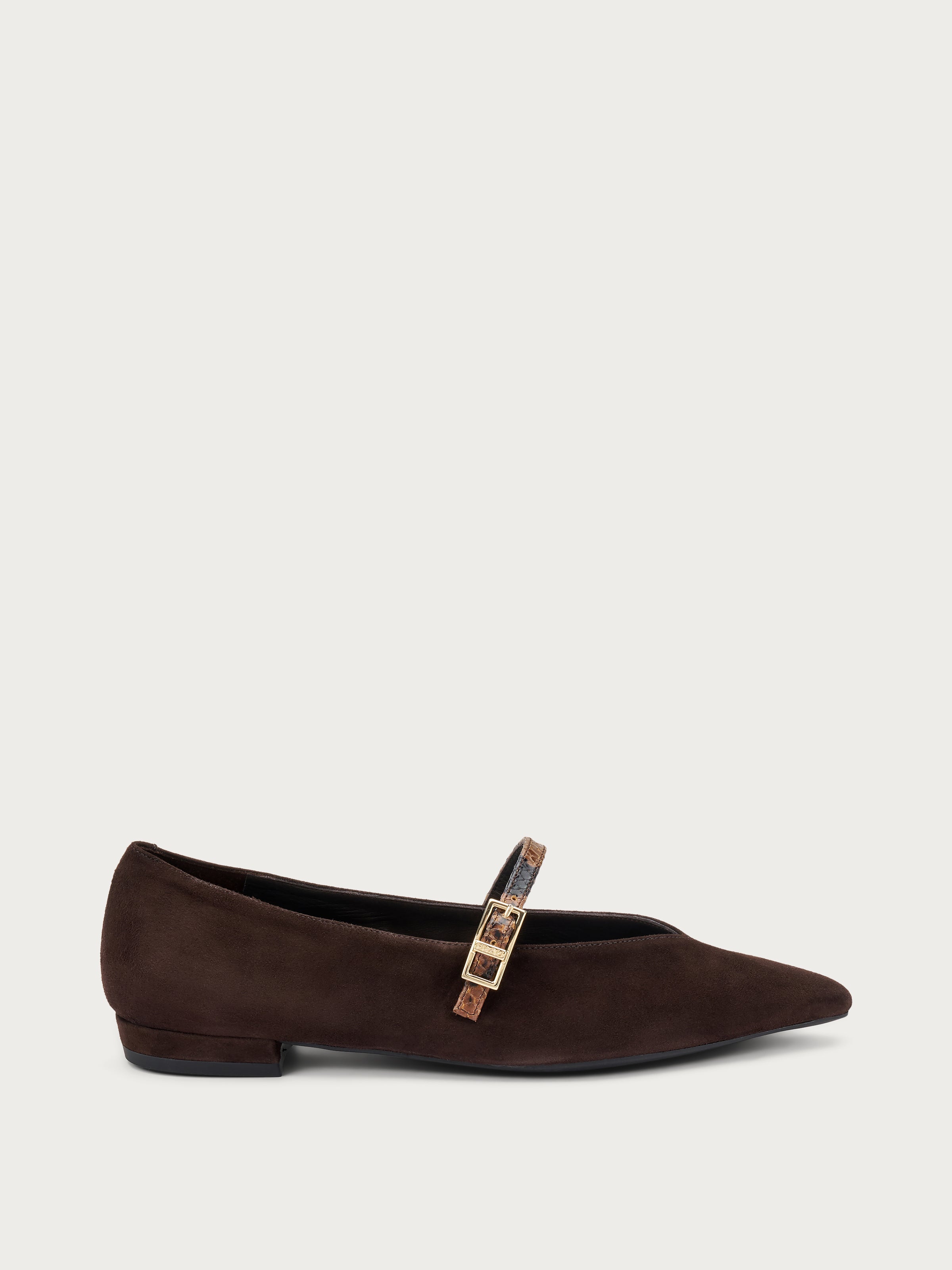 Suede pointed-toe ballet flats FRAU - Main Image