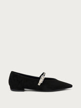 Suede pointed-toe ballet flats - Black | FRAU