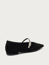 Suede pointed-toe ballet flats - Black | FRAU