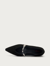 Suede pointed-toe ballet flats - Black | FRAU