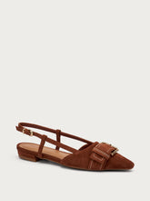 Suede slingbacks with buckle - Cinnamon | FRAU