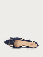Slingback in suede con fibbia - Blu Navy | FRAU