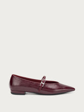Leather pointed-toe ballet flats - Bordeaux | FRAU