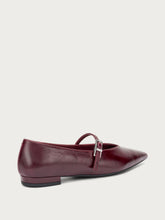 Leather pointed-toe ballet flats - Bordeaux | FRAU