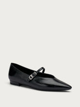 Leather pointed-toe ballet flats - Black | FRAU