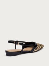 Two-tone raffia slingbacks - STRAWblack | FRAU