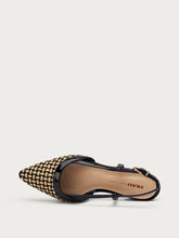 Two-tone raffia slingbacks - STRAWblack | FRAU