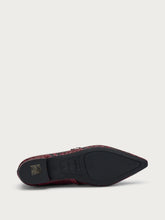 Snake-print leather pointed-toe ballet flats - Bordeaux | FRAU