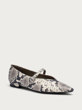 Snake-print leather pointed-toe ballet flats - Rock | FRAU