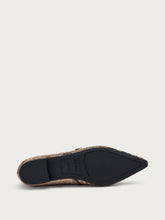 Snake-print leather pointed-toe ballet flats - Taupe | FRAU