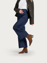 Heeled ankle boots in leo-print fabric - Leo | FRAU