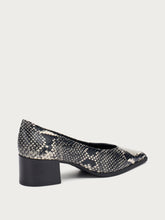 Snake-print leather Almond-Cut pumps - Rock | FRAU