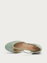 T-Bar-Pumps aus Veloursleder - Salbei | FRAU