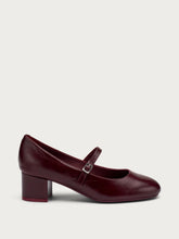 Creased-effect polished leather Mary Janes - Bordeaux | FRAU
