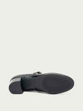 Creased-effect polished leather Mary Janes - Black | FRAU