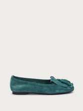 Mocassino con nappine in suede - Verde Alga | FRAU