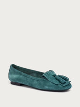 Mocassino con nappine in suede - Verde Alga | FRAU